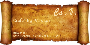 Csáky Viktor névjegykártya