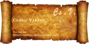Csáky Viktor névjegykártya